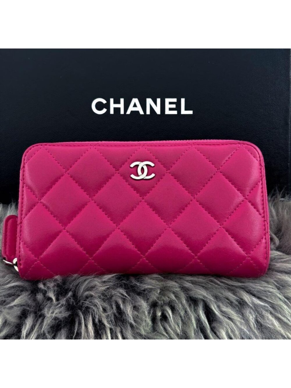 Chanel Wallet Quilted Round Zip PI